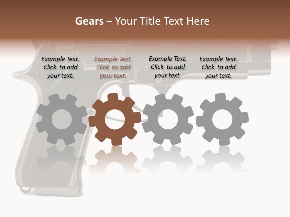 A Gun On A White Background With A Name Of Presentation PowerPoint Template