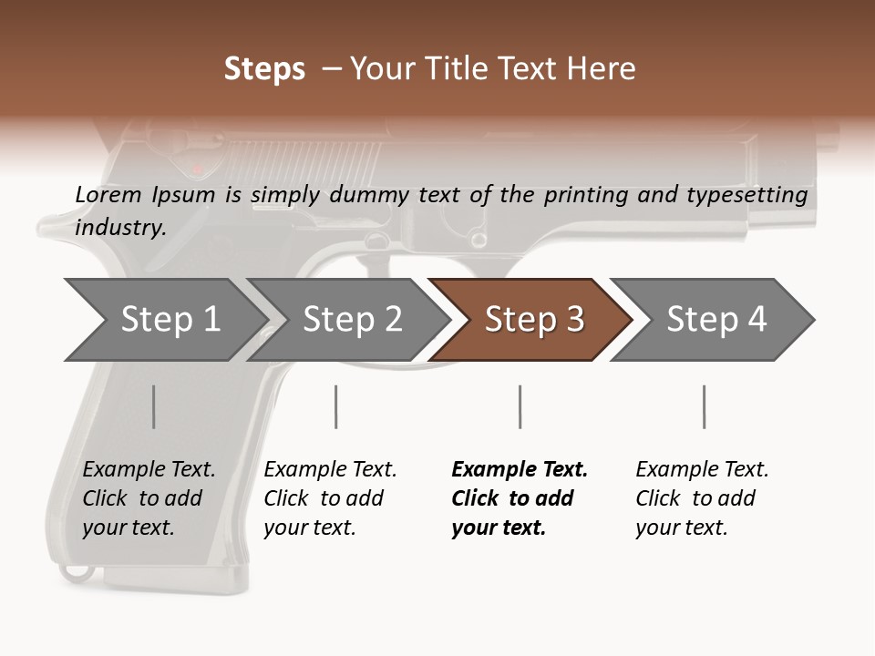 A Gun On A White Background With A Name Of Presentation PowerPoint Template