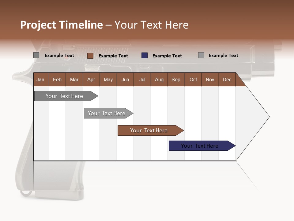 A Gun On A White Background With A Name Of Presentation PowerPoint Template