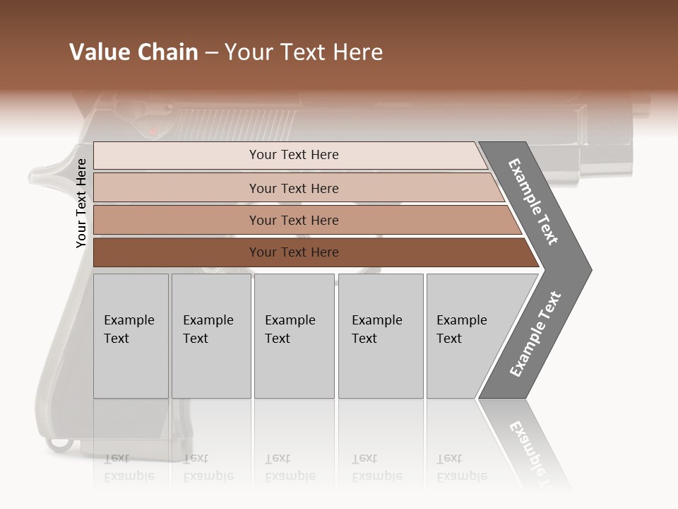 A Gun On A White Background With A Name Of Presentation PowerPoint Template