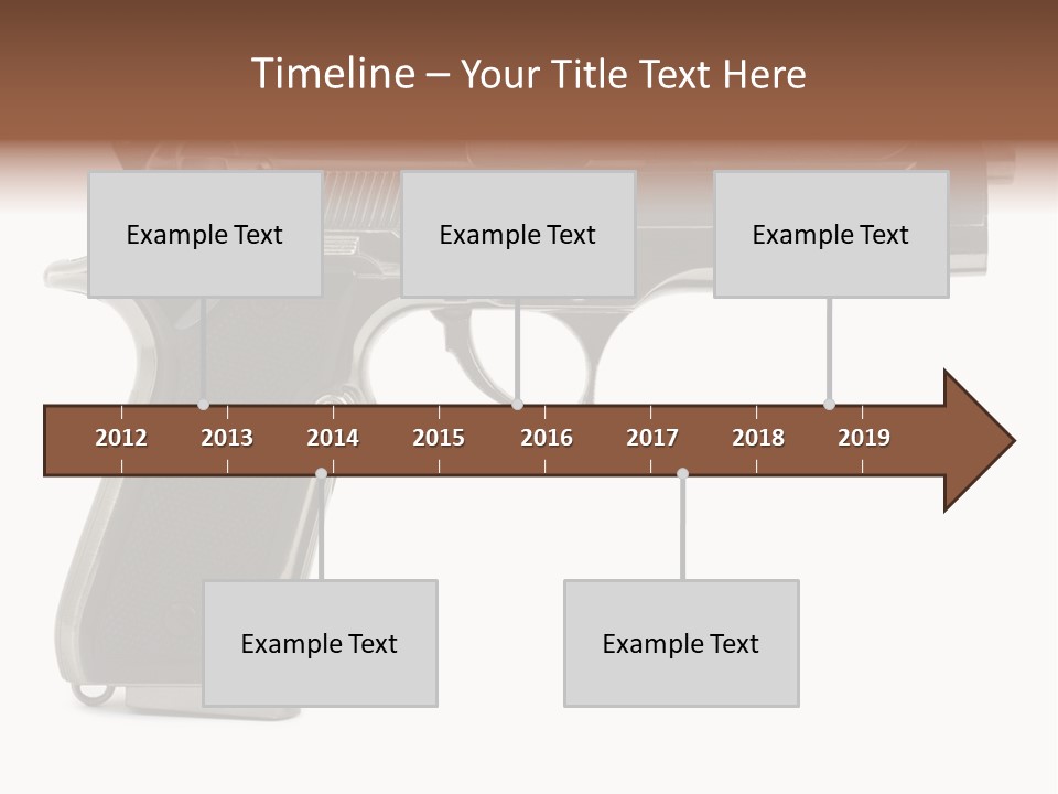A Gun On A White Background With A Name Of Presentation PowerPoint Template