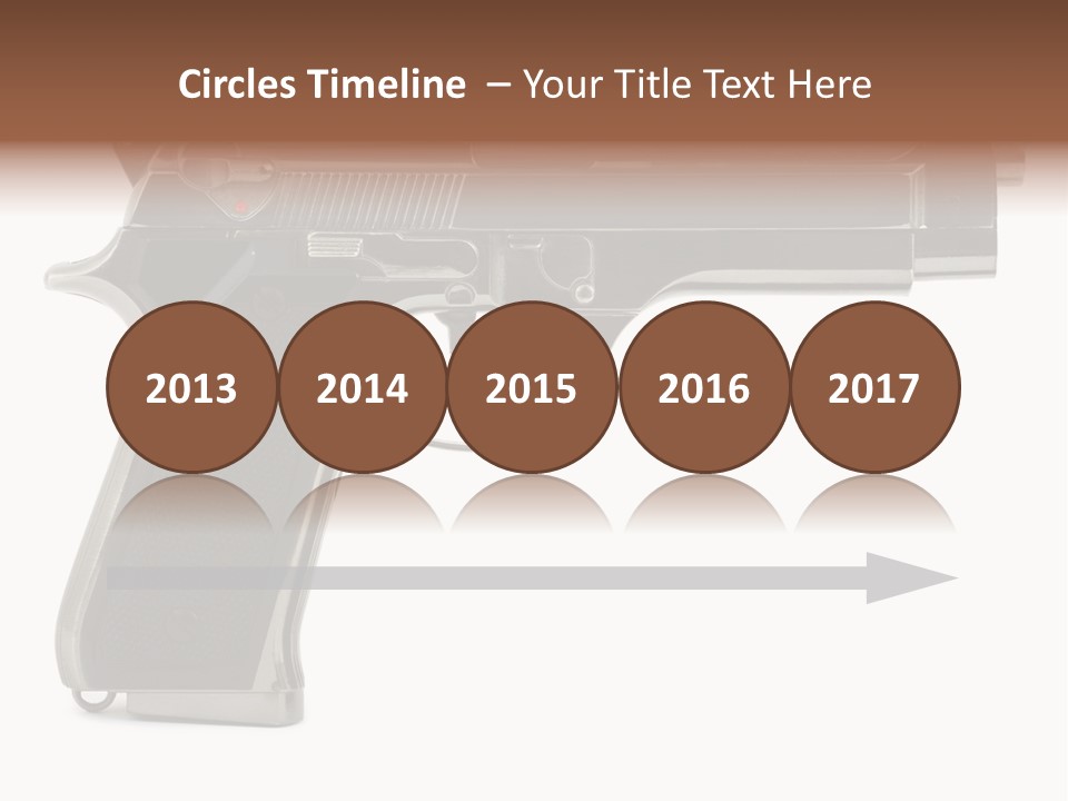 A Gun On A White Background With A Name Of Presentation PowerPoint Template