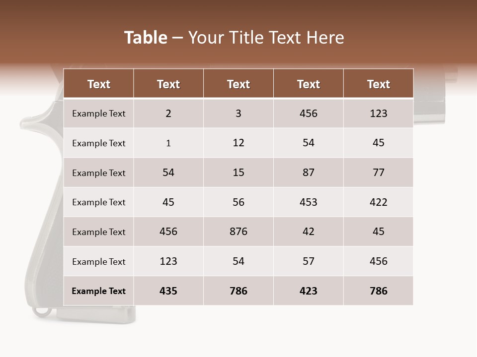 A Gun On A White Background With A Name Of Presentation PowerPoint Template