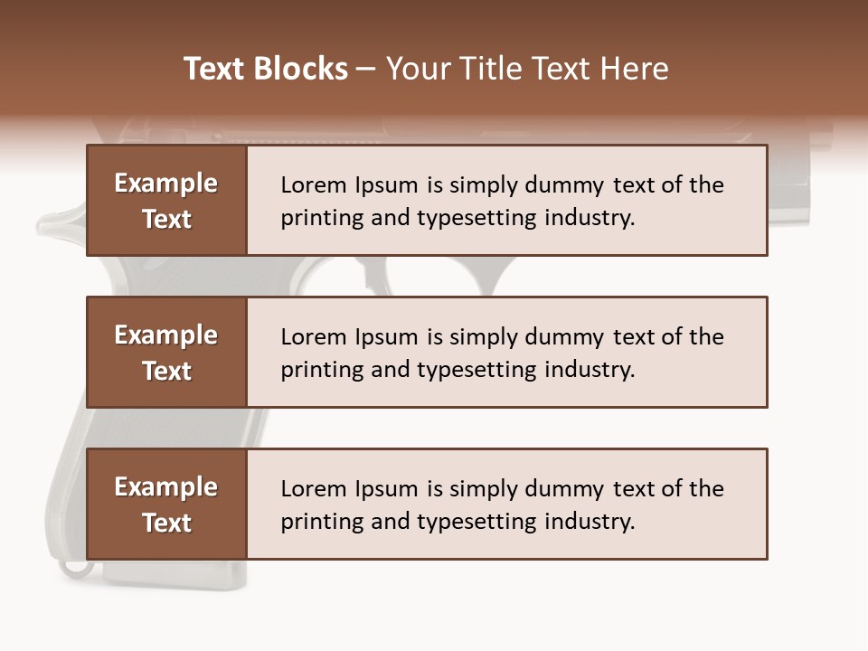 A Gun On A White Background With A Name Of Presentation PowerPoint Template
