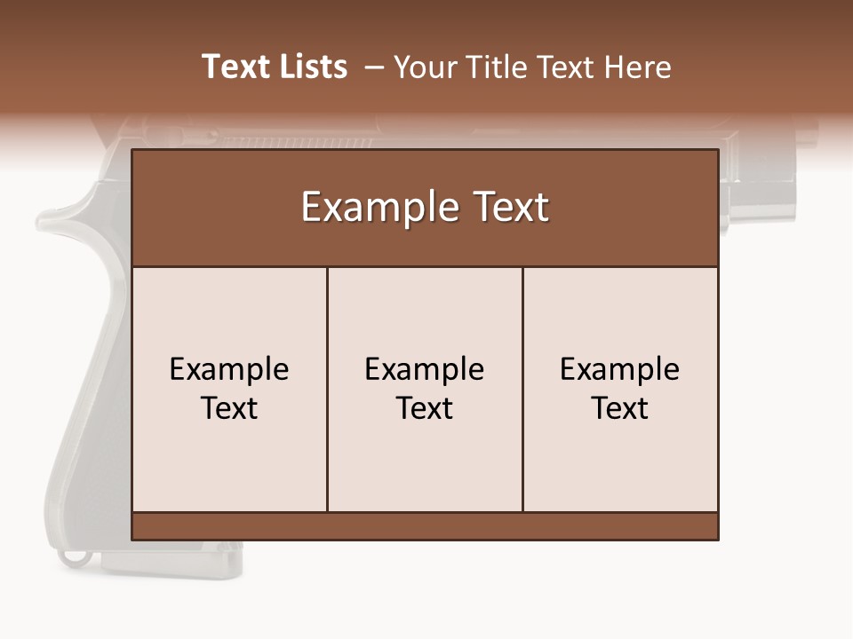 A Gun On A White Background With A Name Of Presentation PowerPoint Template
