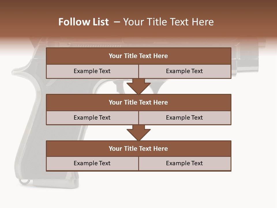 A Gun On A White Background With A Name Of Presentation PowerPoint Template
