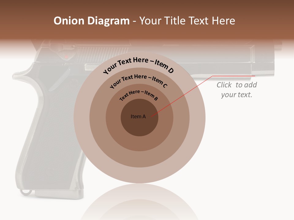 A Gun On A White Background With A Name Of Presentation PowerPoint Template