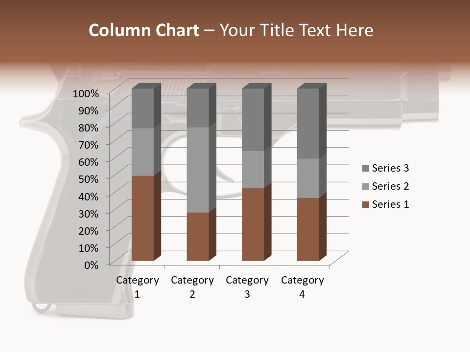A Gun On A White Background With A Name Of Presentation PowerPoint Template