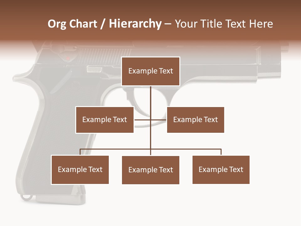 A Gun On A White Background With A Name Of Presentation PowerPoint Template