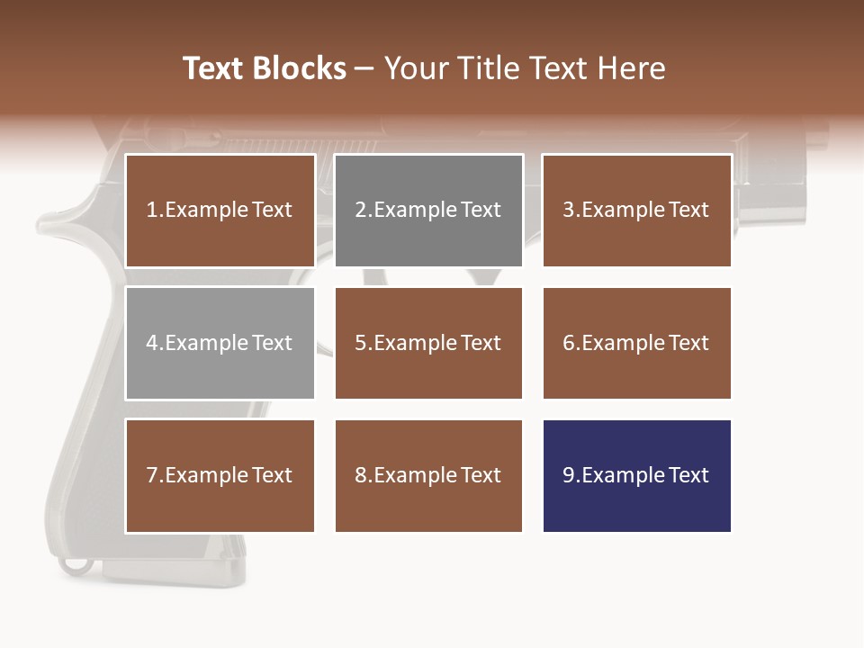 A Gun On A White Background With A Name Of Presentation PowerPoint Template