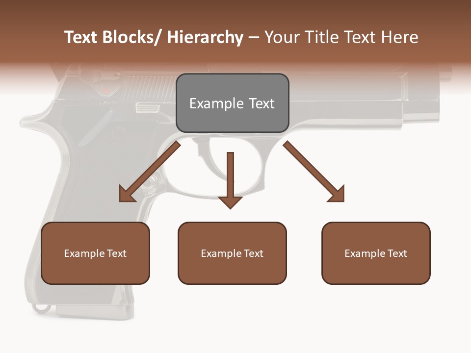 A Gun On A White Background With A Name Of Presentation PowerPoint Template