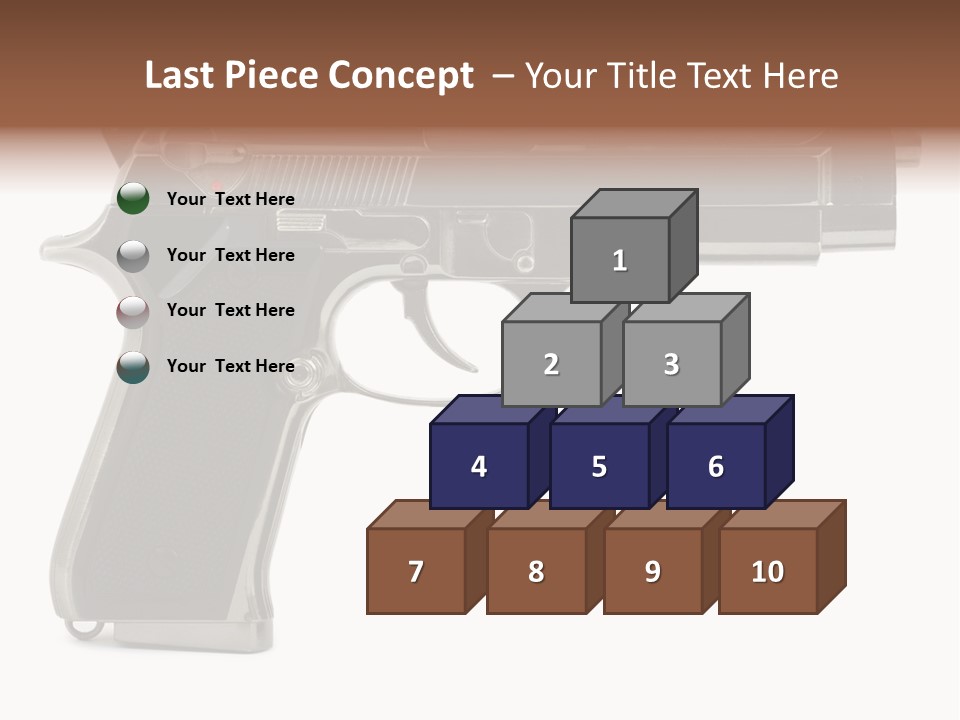 A Gun On A White Background With A Name Of Presentation PowerPoint Template