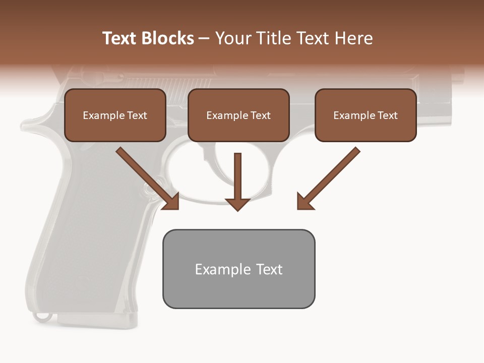 A Gun On A White Background With A Name Of Presentation PowerPoint Template