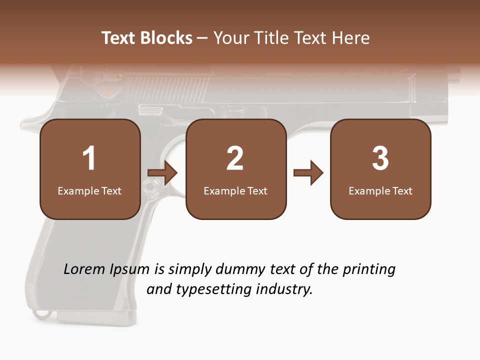 A Gun On A White Background With A Name Of Presentation PowerPoint Template