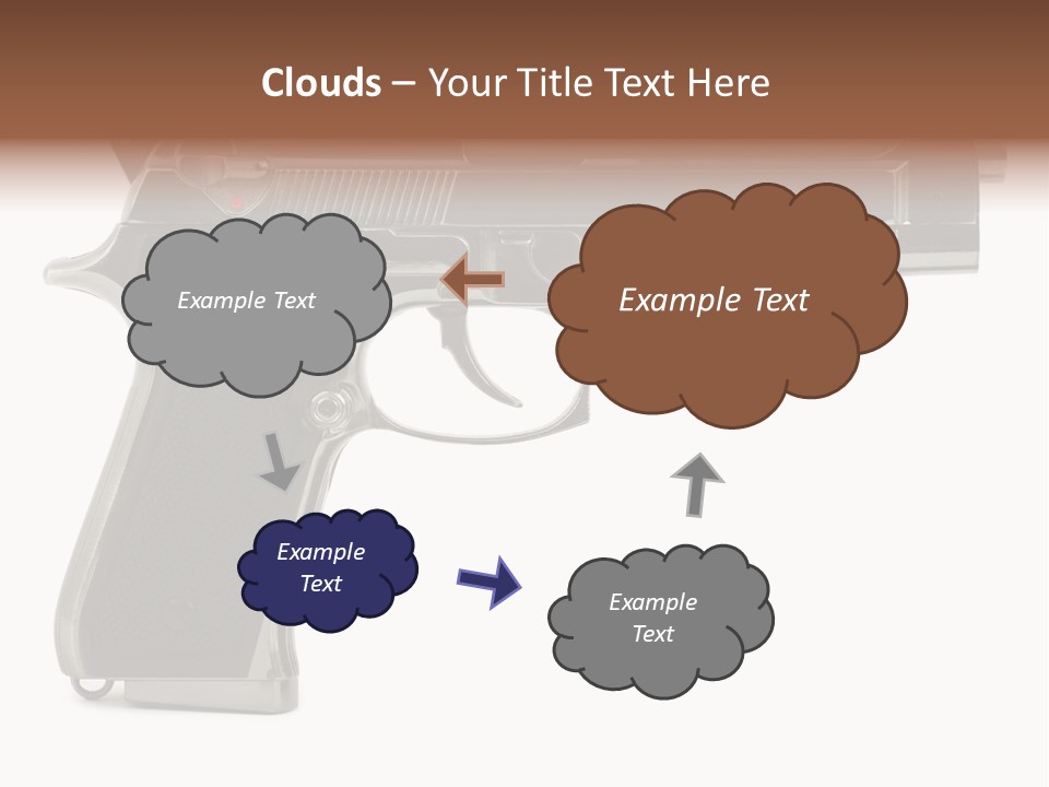 A Gun On A White Background With A Name Of Presentation PowerPoint Template