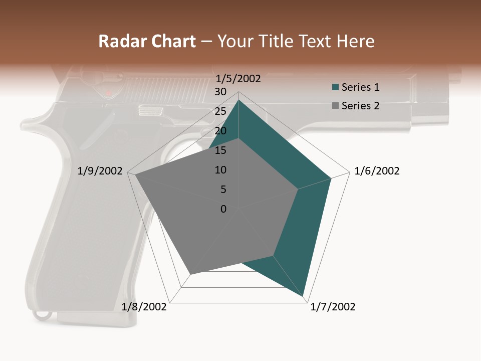 A Gun On A White Background With A Name Of Presentation PowerPoint Template