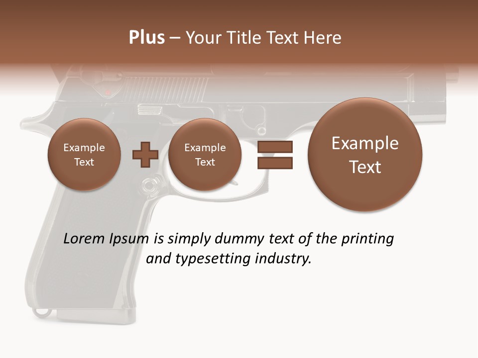 A Gun On A White Background With A Name Of Presentation PowerPoint Template