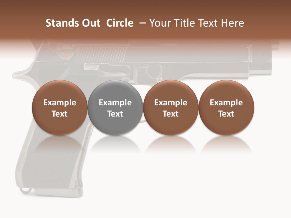 A Gun On A White Background With A Name Of Presentation PowerPoint Template