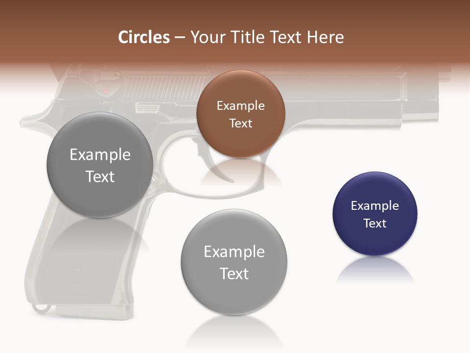 A Gun On A White Background With A Name Of Presentation PowerPoint Template