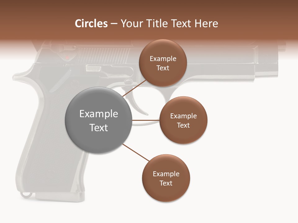 A Gun On A White Background With A Name Of Presentation PowerPoint Template