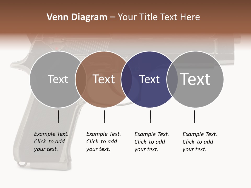 A Gun On A White Background With A Name Of Presentation PowerPoint Template