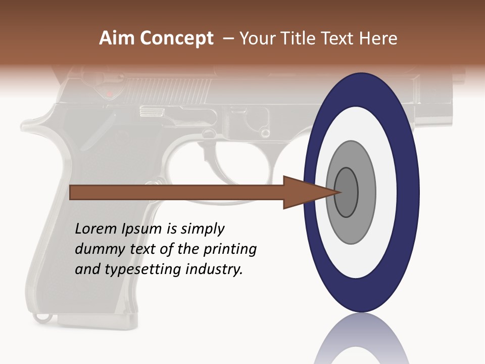 A Gun On A White Background With A Name Of Presentation PowerPoint Template