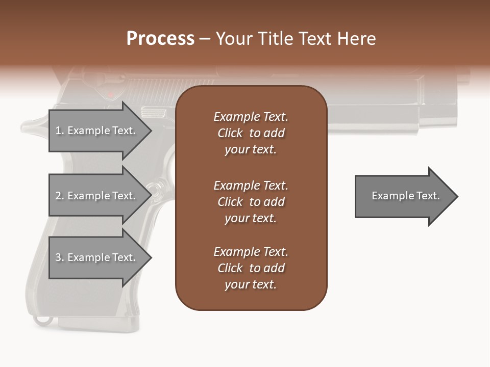 A Gun On A White Background With A Name Of Presentation PowerPoint Template