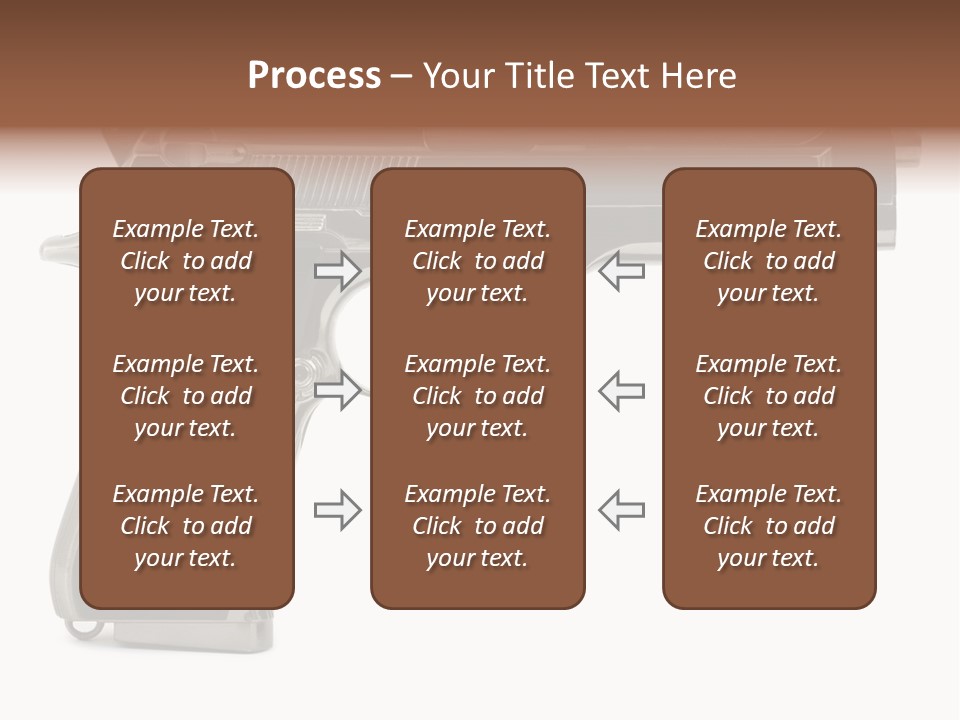 A Gun On A White Background With A Name Of Presentation PowerPoint Template