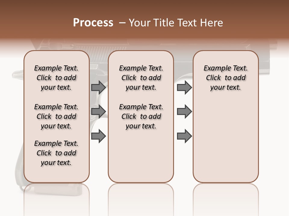 A Gun On A White Background With A Name Of Presentation PowerPoint Template