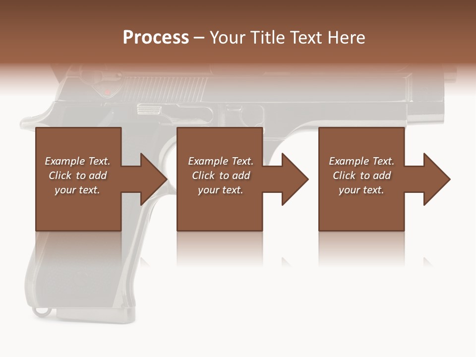 A Gun On A White Background With A Name Of Presentation PowerPoint Template