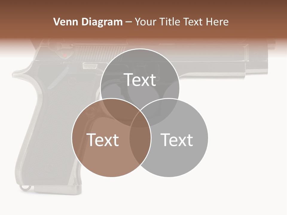 A Gun On A White Background With A Name Of Presentation PowerPoint Template