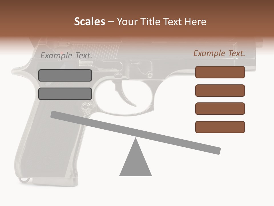 A Gun On A White Background With A Name Of Presentation PowerPoint Template