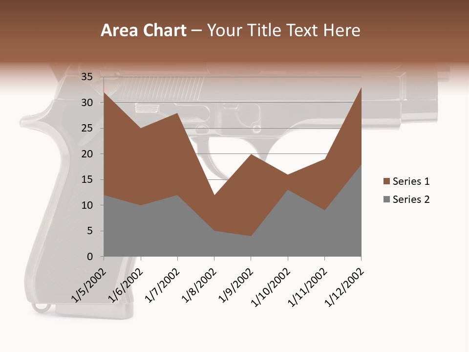 A Gun On A White Background With A Name Of Presentation PowerPoint Template