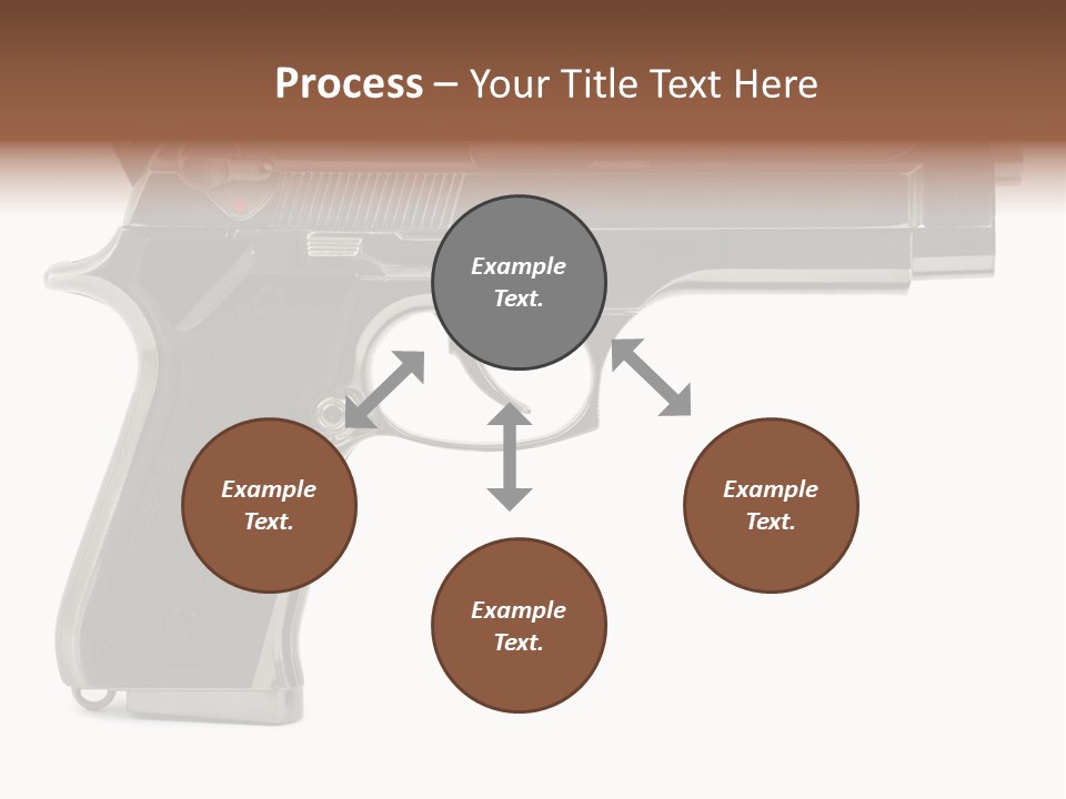 A Gun On A White Background With A Name Of Presentation PowerPoint Template