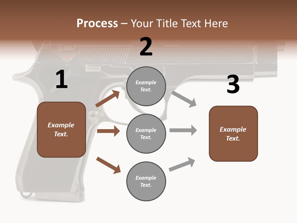 A Gun On A White Background With A Name Of Presentation PowerPoint Template