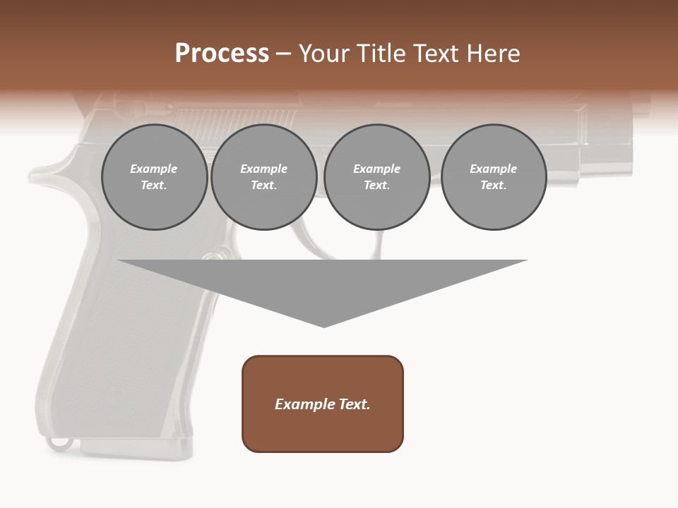 A Gun On A White Background With A Name Of Presentation PowerPoint Template