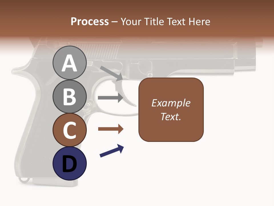 A Gun On A White Background With A Name Of Presentation PowerPoint Template