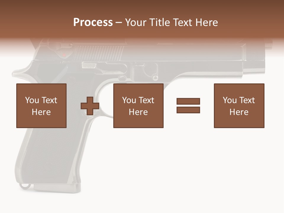 A Gun On A White Background With A Name Of Presentation PowerPoint Template