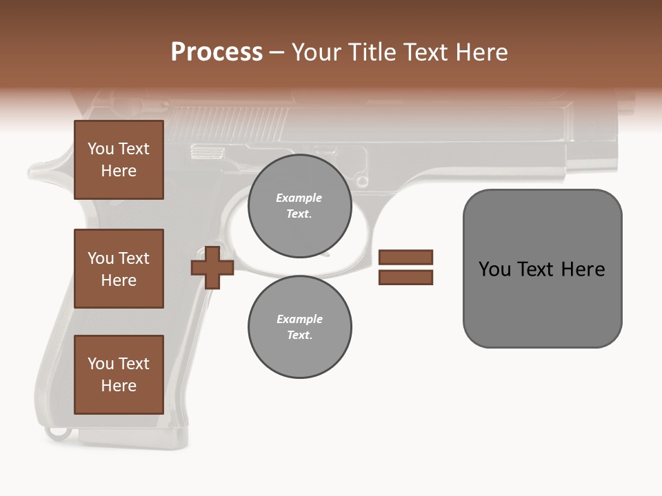 A Gun On A White Background With A Name Of Presentation PowerPoint Template