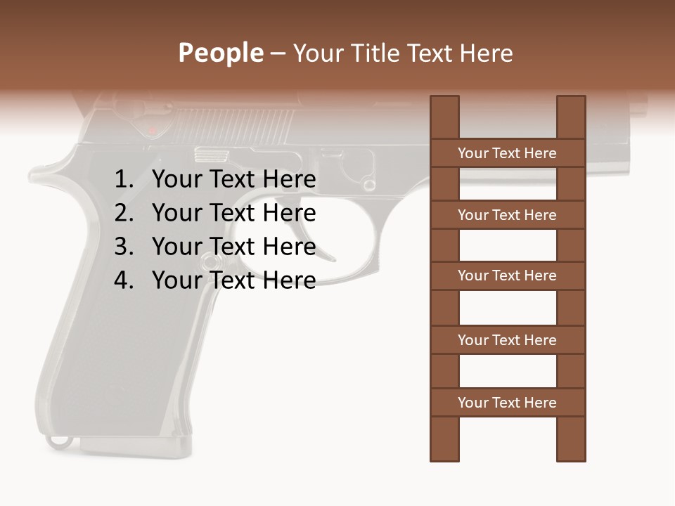 A Gun On A White Background With A Name Of Presentation PowerPoint Template