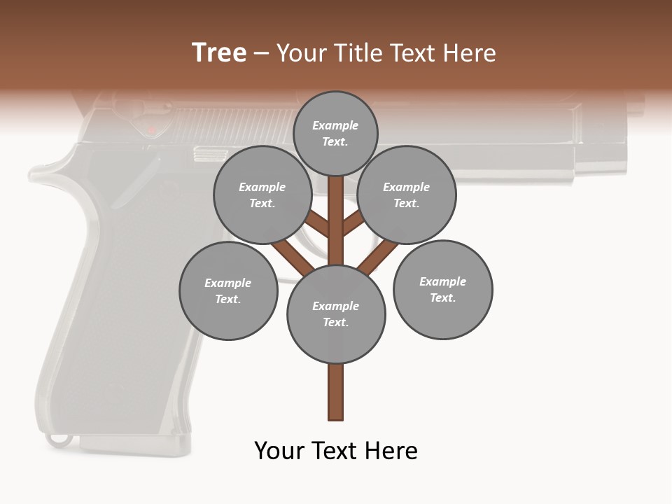 A Gun On A White Background With A Name Of Presentation PowerPoint Template