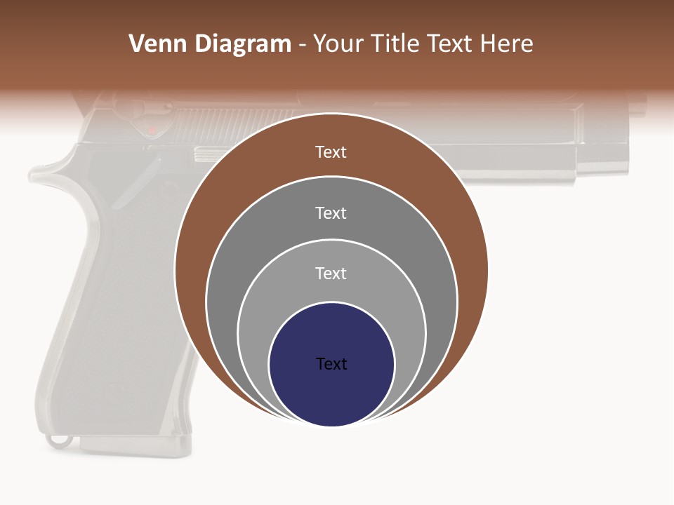 A Gun On A White Background With A Name Of Presentation PowerPoint Template