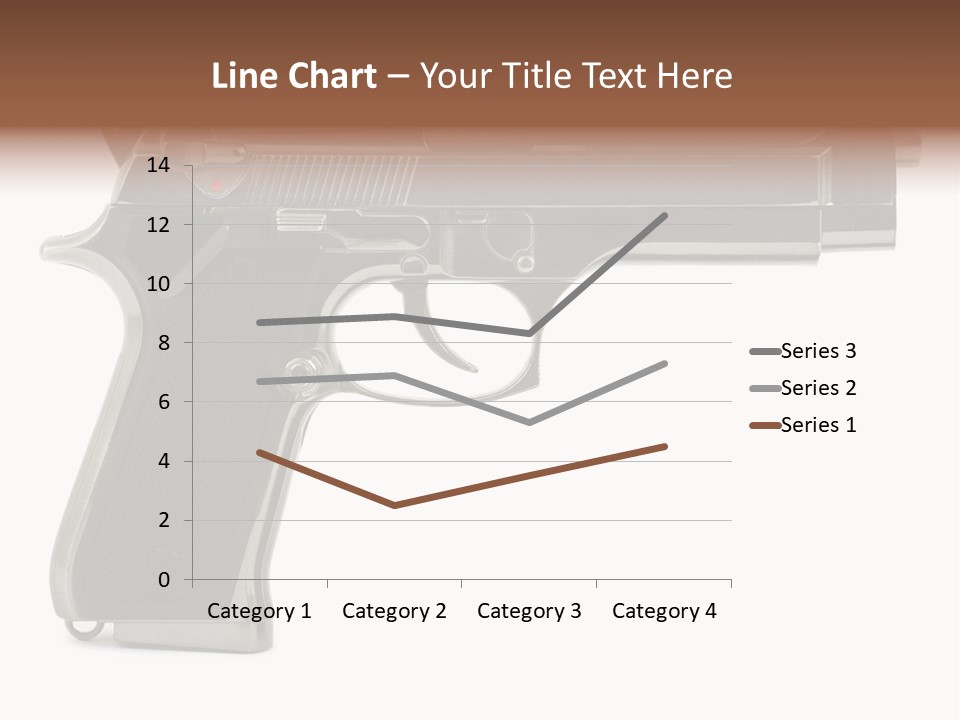 A Gun On A White Background With A Name Of Presentation PowerPoint Template