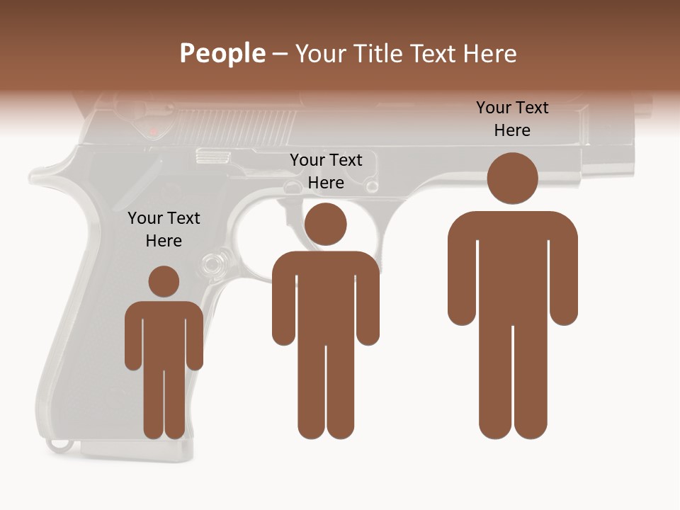 A Gun On A White Background With A Name Of Presentation PowerPoint Template