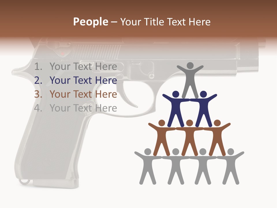 A Gun On A White Background With A Name Of Presentation PowerPoint Template