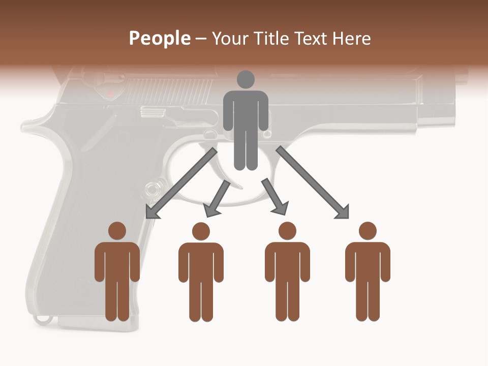 A Gun On A White Background With A Name Of Presentation PowerPoint Template