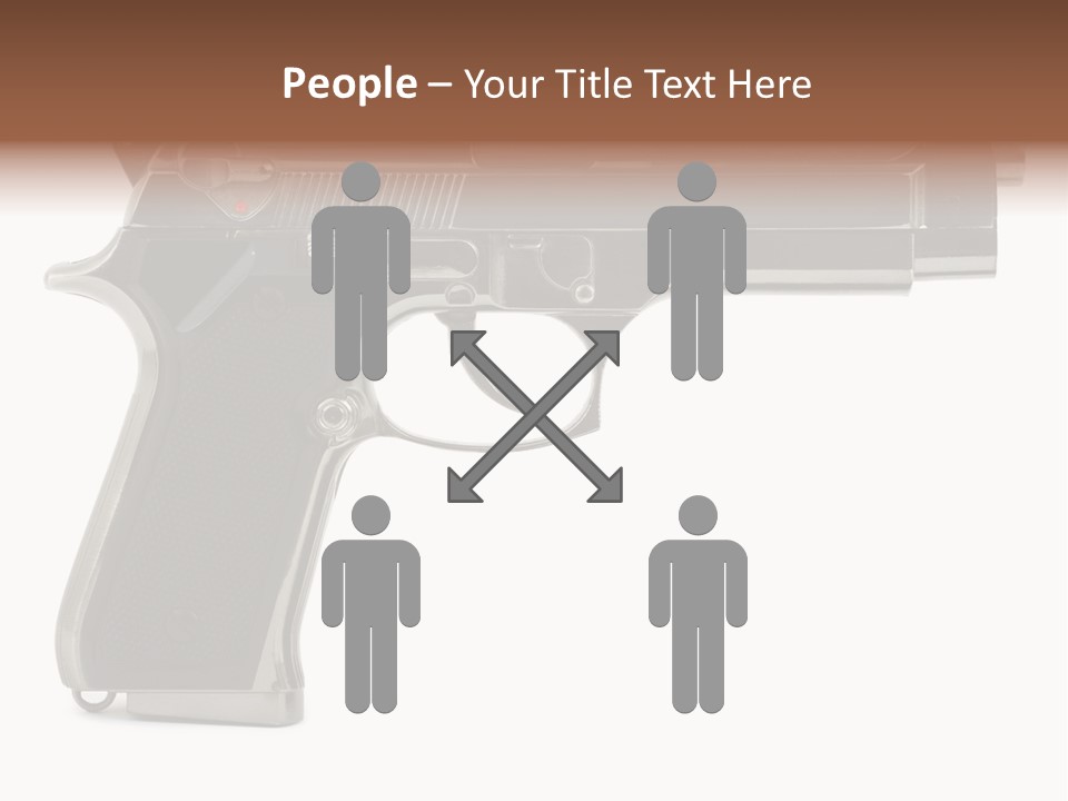 A Gun On A White Background With A Name Of Presentation PowerPoint Template