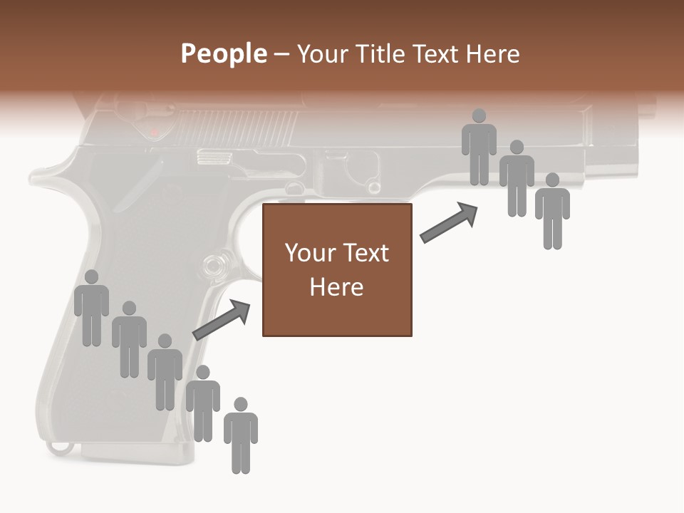 A Gun On A White Background With A Name Of Presentation PowerPoint Template