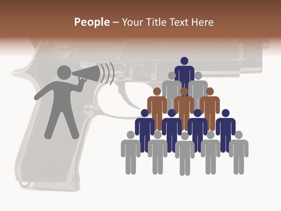 A Gun On A White Background With A Name Of Presentation PowerPoint Template