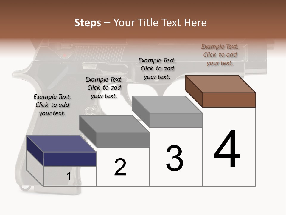 A Gun On A White Background With A Name Of Presentation PowerPoint Template